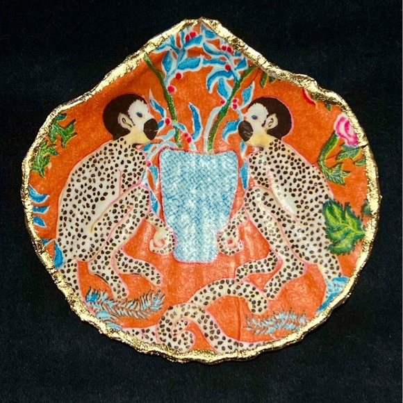 Home Decorative Leopard Trinket Jewelry / Ring Dish - handmade gift - Picture 1 of 3